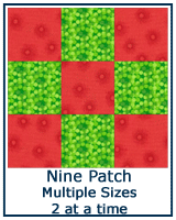 Nine Patch quilt blocks from two squares