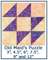 Old Maid's Puzzle quilt block tutorial