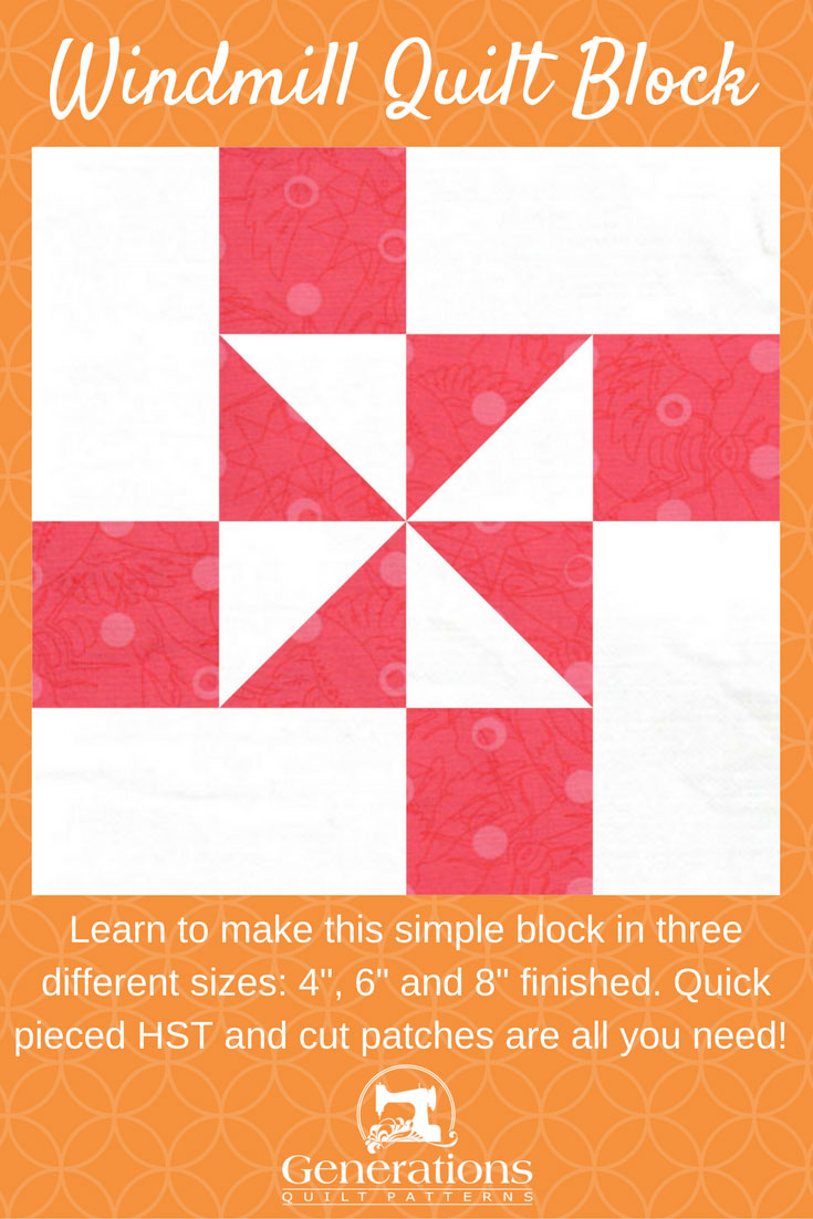 Windmill Quilt Block Tutorial And Finished