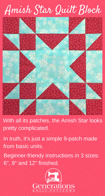 Amish Star Quilt Block: 6