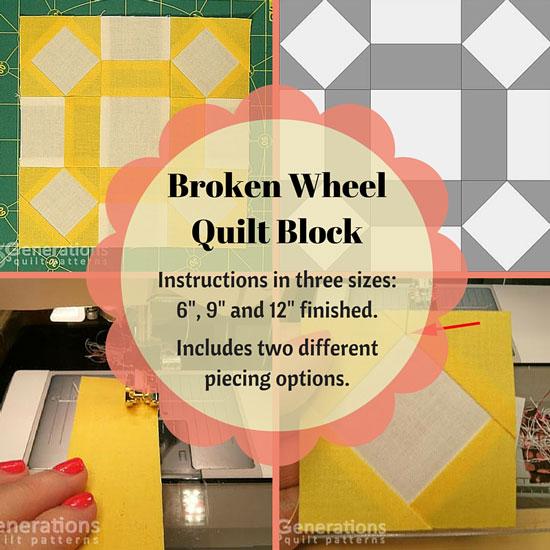 Broken Wheel Quilt Block 6 9 12 Finished Blocks