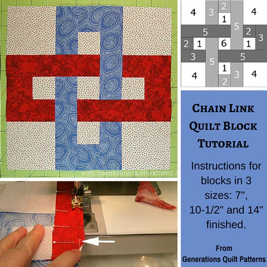 Chain Link Quilt Block Pattern 7 10 1 2 And 14 