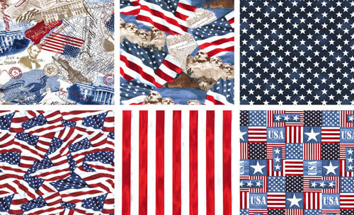 New Patriotic Quilt Fabric: By the Yard-Precuts-Panels