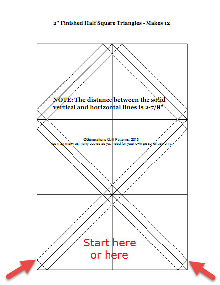 Free Half Square Triangle Paper to Download: Lesson #6