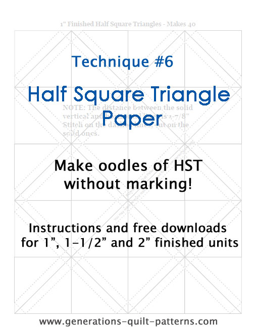 Quiltime 2.5 Quarter Square Triangle Paper Quilting Supplies FULL