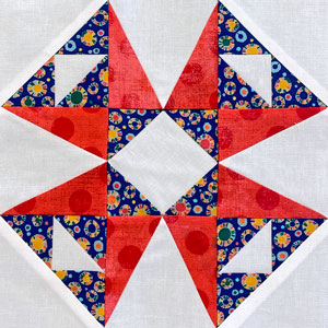 Click here to learn to make a paper pieced Panama Star quilt block 