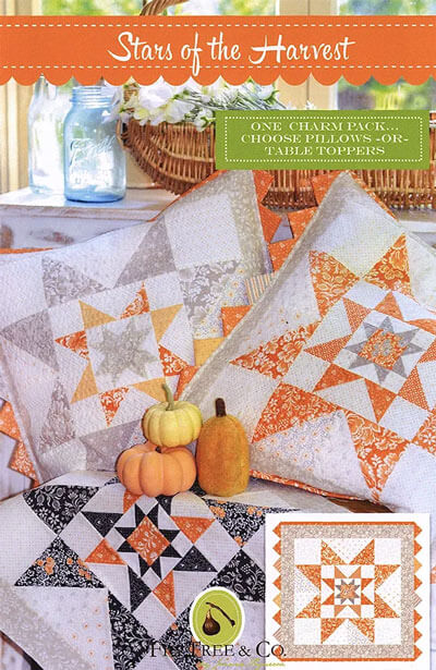 Fall Pillow Pattern with Pumpkin, Leaves, & Star - A Quilting Life