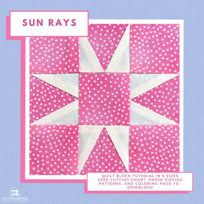 Sun Rays Quilt Block Tutorial 4 1 2 6 7 1 2 9 12 Finished