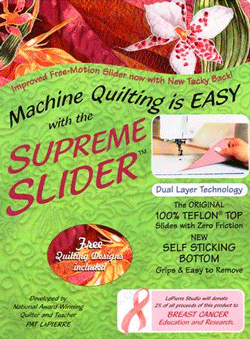 Supreme Slider 8x 11.75 Free Motion Slider with Pink Tacky Back -  743285012633 Quilting Notions