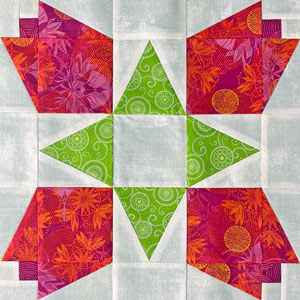 Learn how to piece a Pink Magnolias quilt block 